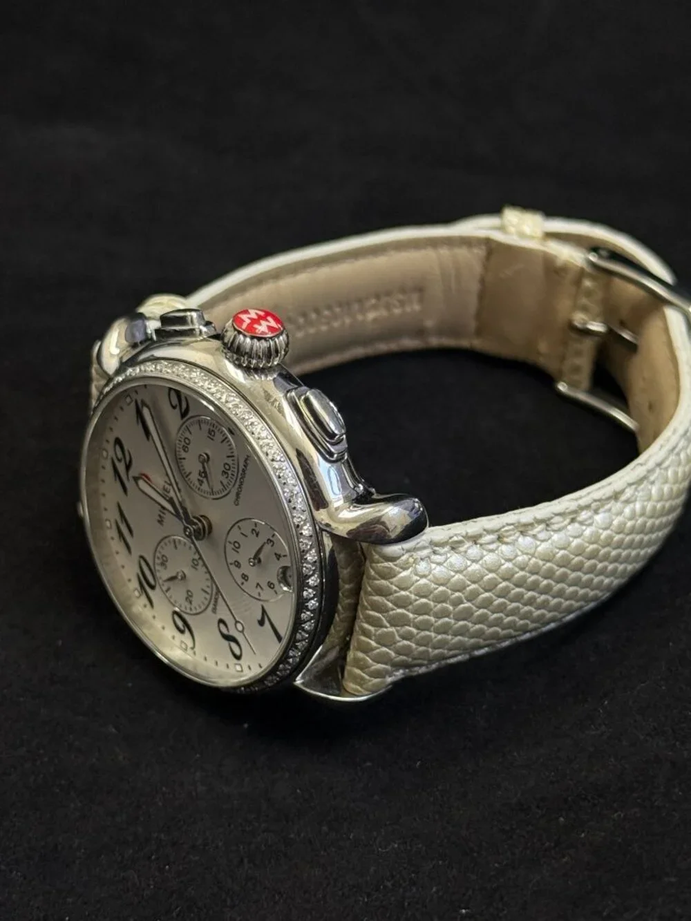 Michele Fluette Diamond Chronograph MW24A01A1966 Stainless Steel Watch